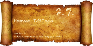 Hamvas Tímea névjegykártya